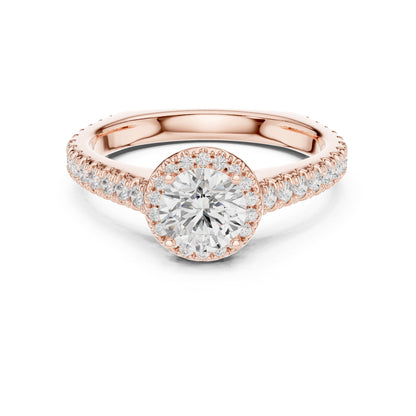 Round Halo Lab Grown Diamond Engagement Ring