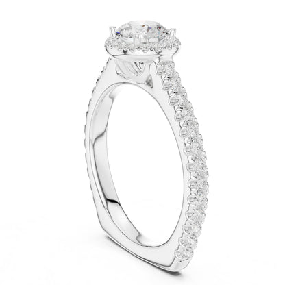 Round Halo Lab Grown Diamond Engagement Ring