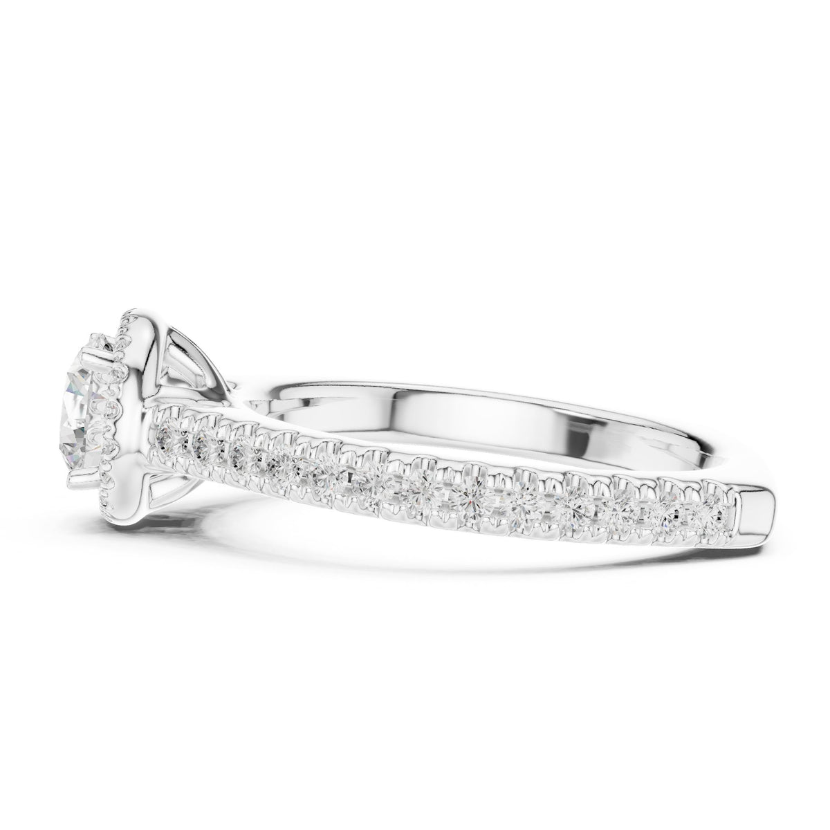 Round Halo Lab Grown Diamond Engagement Ring
