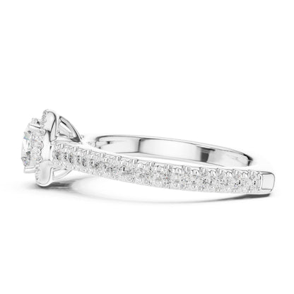 Round Halo Lab Grown Diamond Engagement Ring