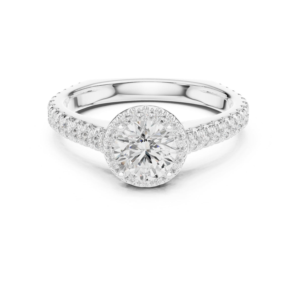 Round Halo Lab Grown Diamond Engagement Ring