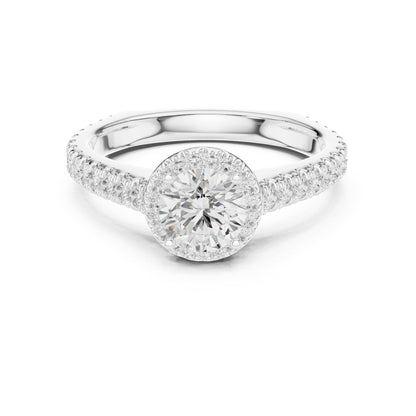 Round Halo Lab Grown Diamond Engagement Ring