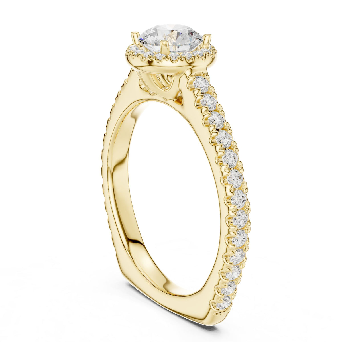 Round Halo Lab Grown Diamond Engagement Ring