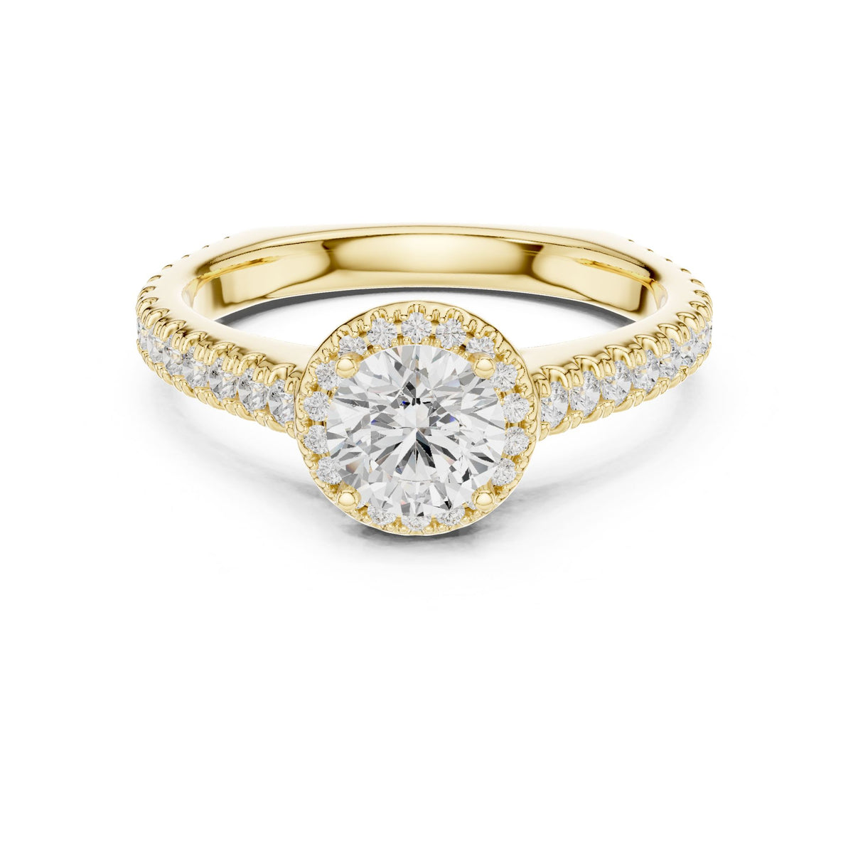Round Halo Lab Grown Diamond Engagement Ring