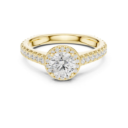 Round Halo Lab Grown Diamond Engagement Ring