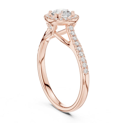 Round Halo Lab Grown Diamond Engagement Ring