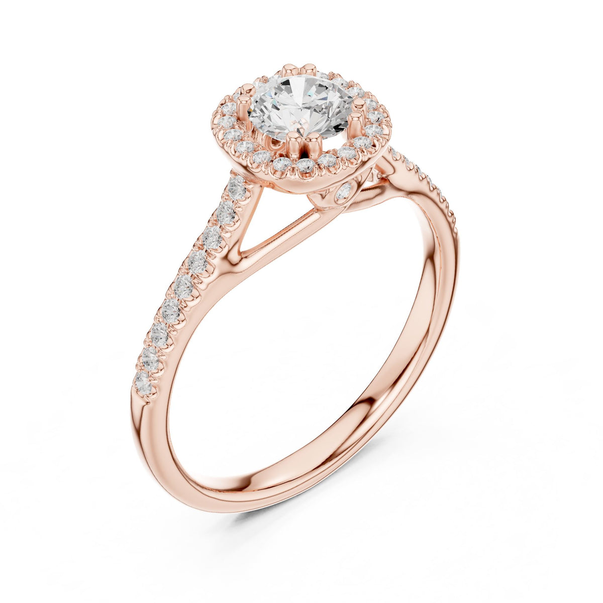 Round Halo Lab Grown Diamond Engagement Ring