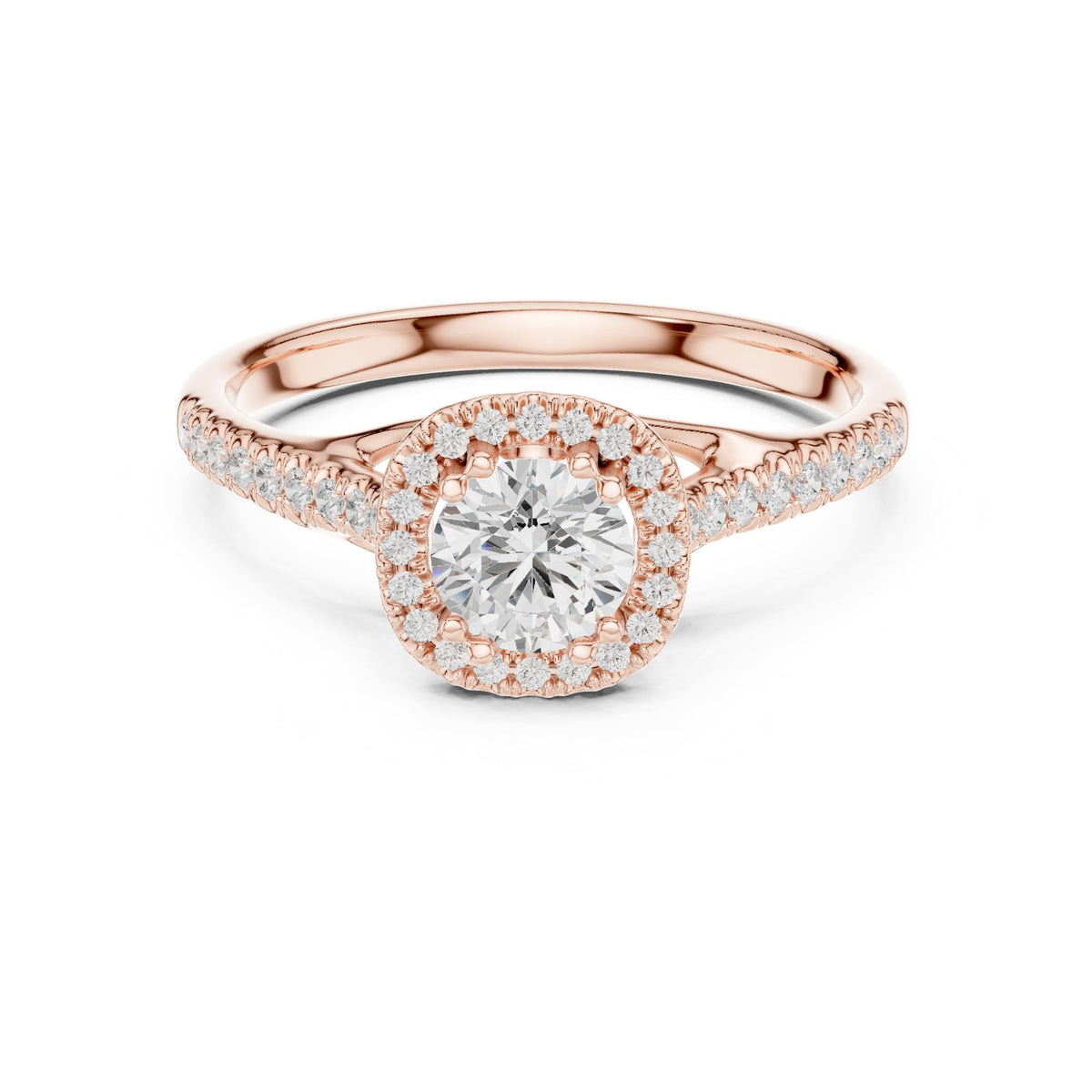 Round Halo Lab Grown Diamond Engagement Ring