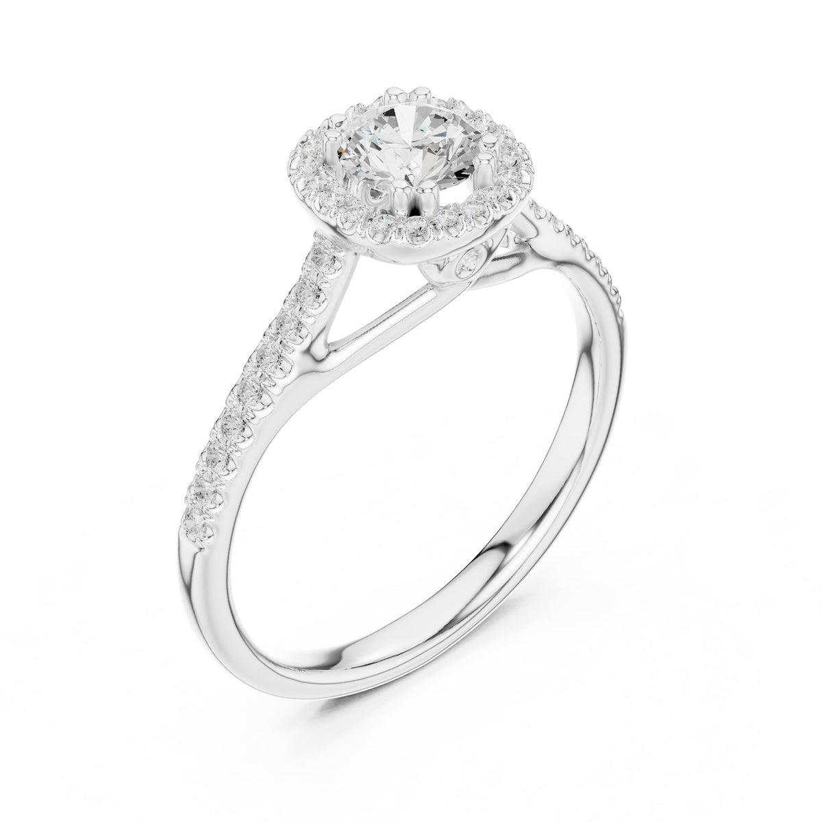 Round Halo Lab Grown Diamond Engagement Ring