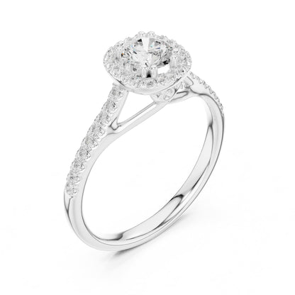 Round Halo Lab Grown Diamond Engagement Ring