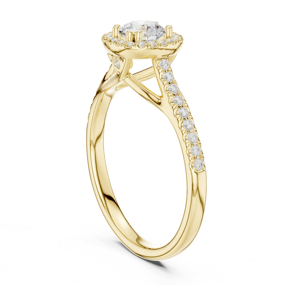 Round Halo Lab Grown Diamond Engagement Ring