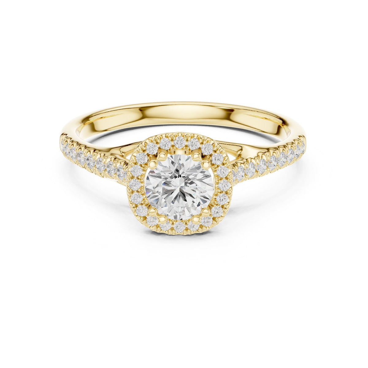 Round Halo Lab Grown Diamond Engagement Ring