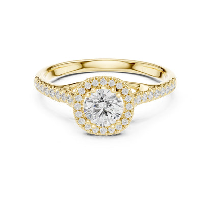 Round Halo Lab Grown Diamond Engagement Ring