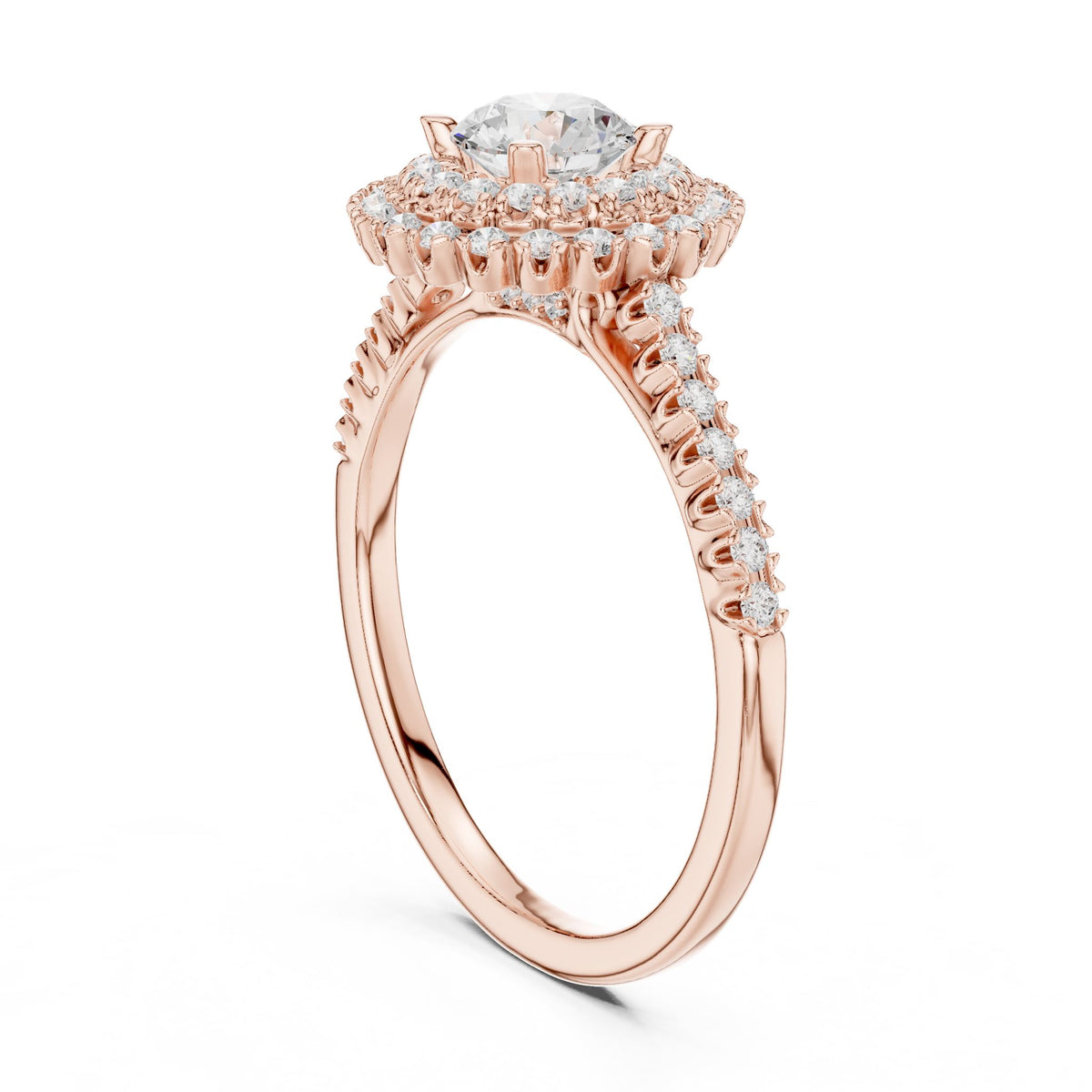 Round Halo Lab Grown Diamond Engagement Ring