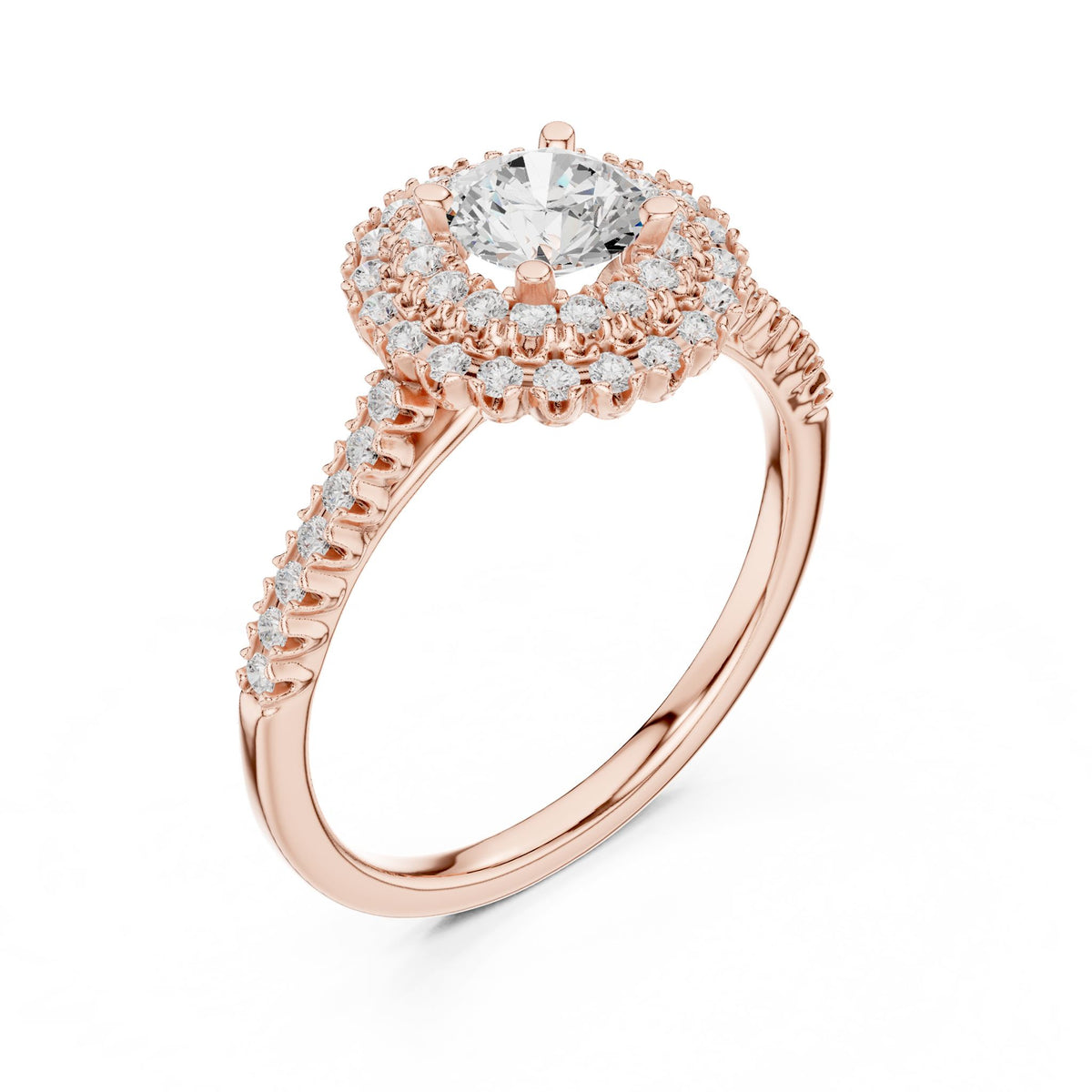 Round Halo Lab Grown Diamond Engagement Ring