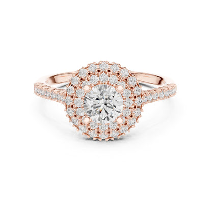 Round Halo Lab Grown Diamond Engagement Ring
