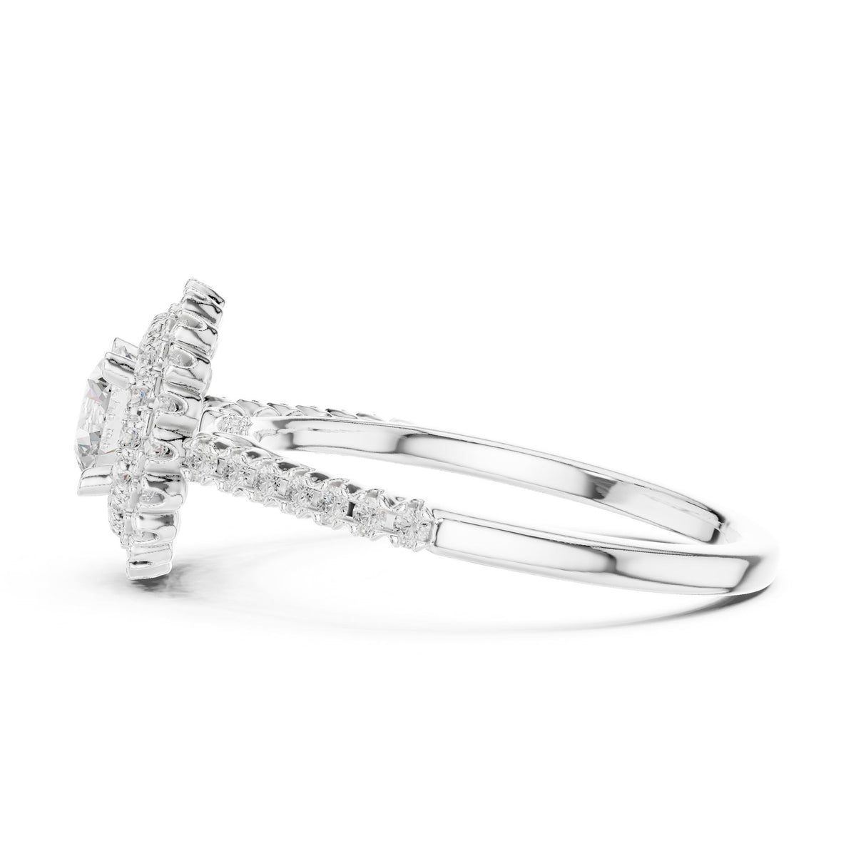 Round Halo Lab Grown Diamond Engagement Ring
