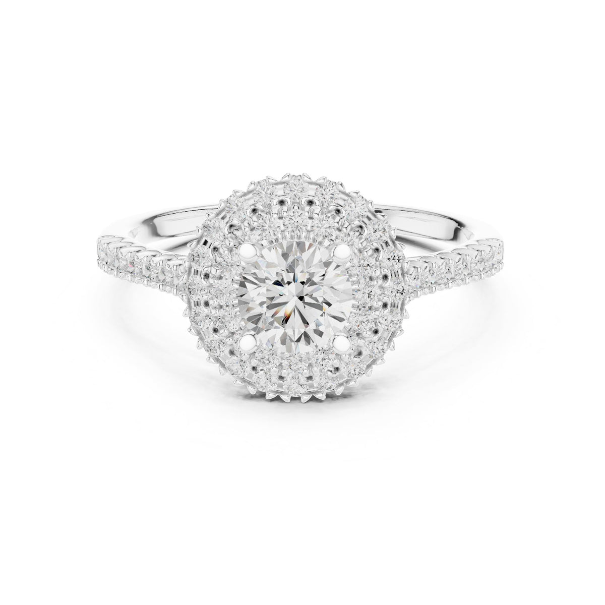 Round Halo Lab Grown Diamond Engagement Ring