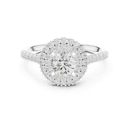Round Halo Lab Grown Diamond Engagement Ring
