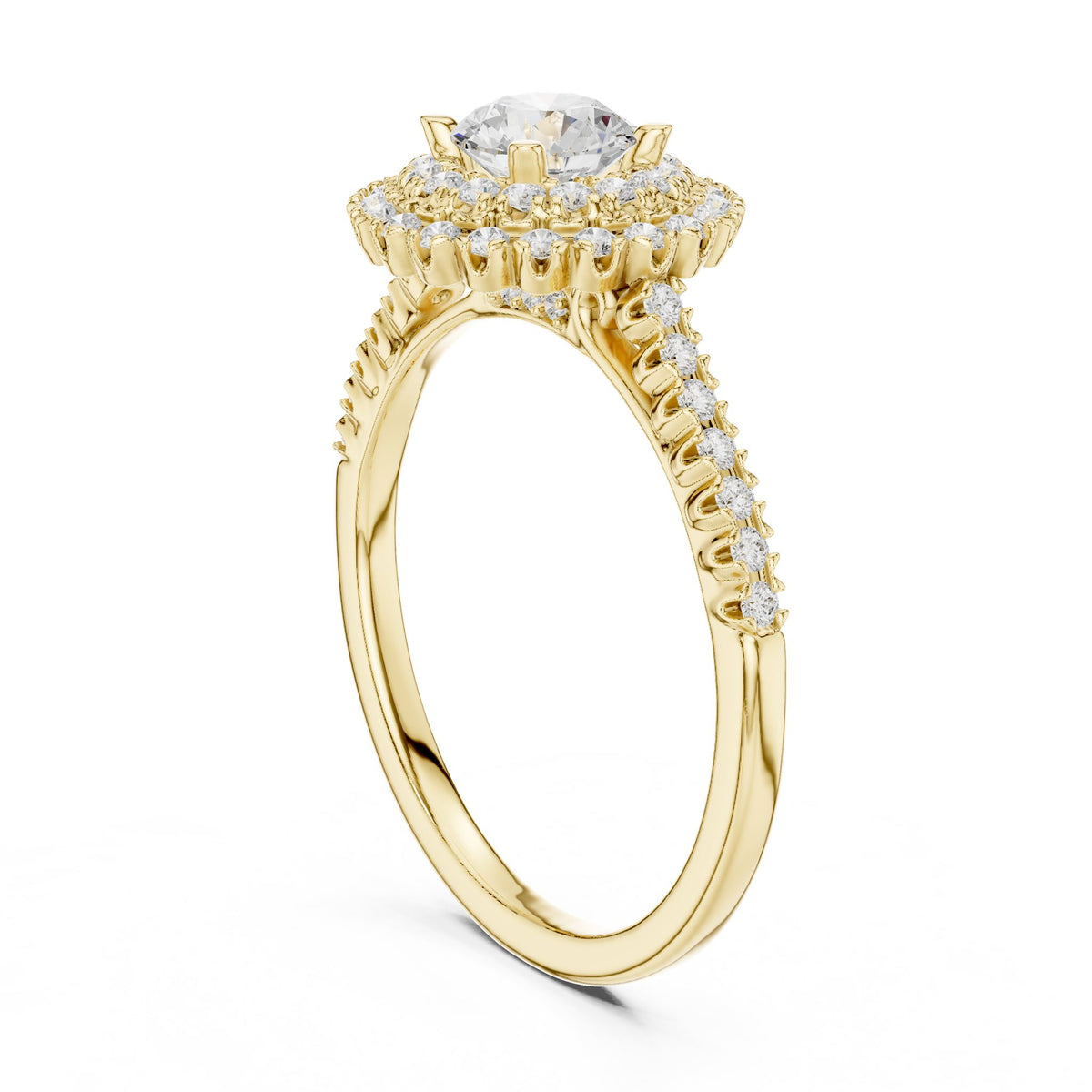 Round Halo Lab Grown Diamond Engagement Ring