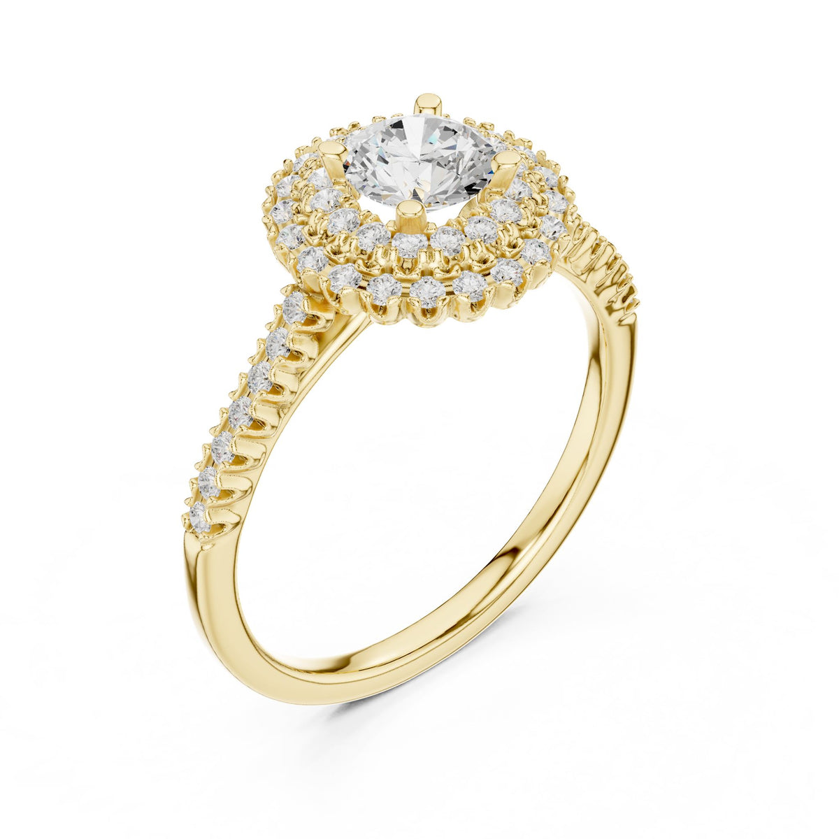 Round Halo Lab Grown Diamond Engagement Ring