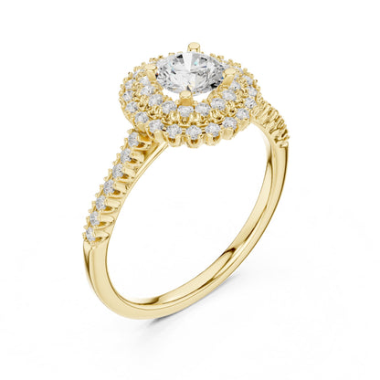 Round Halo Lab Grown Diamond Engagement Ring