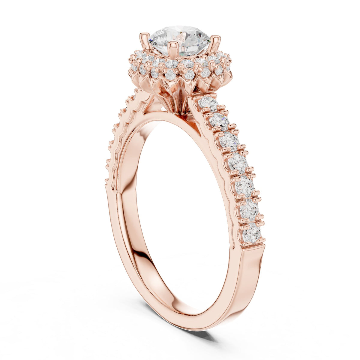 Round Halo Lab Grown Diamond Engagement Ring