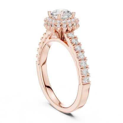 Round Halo Lab Grown Diamond Engagement Ring