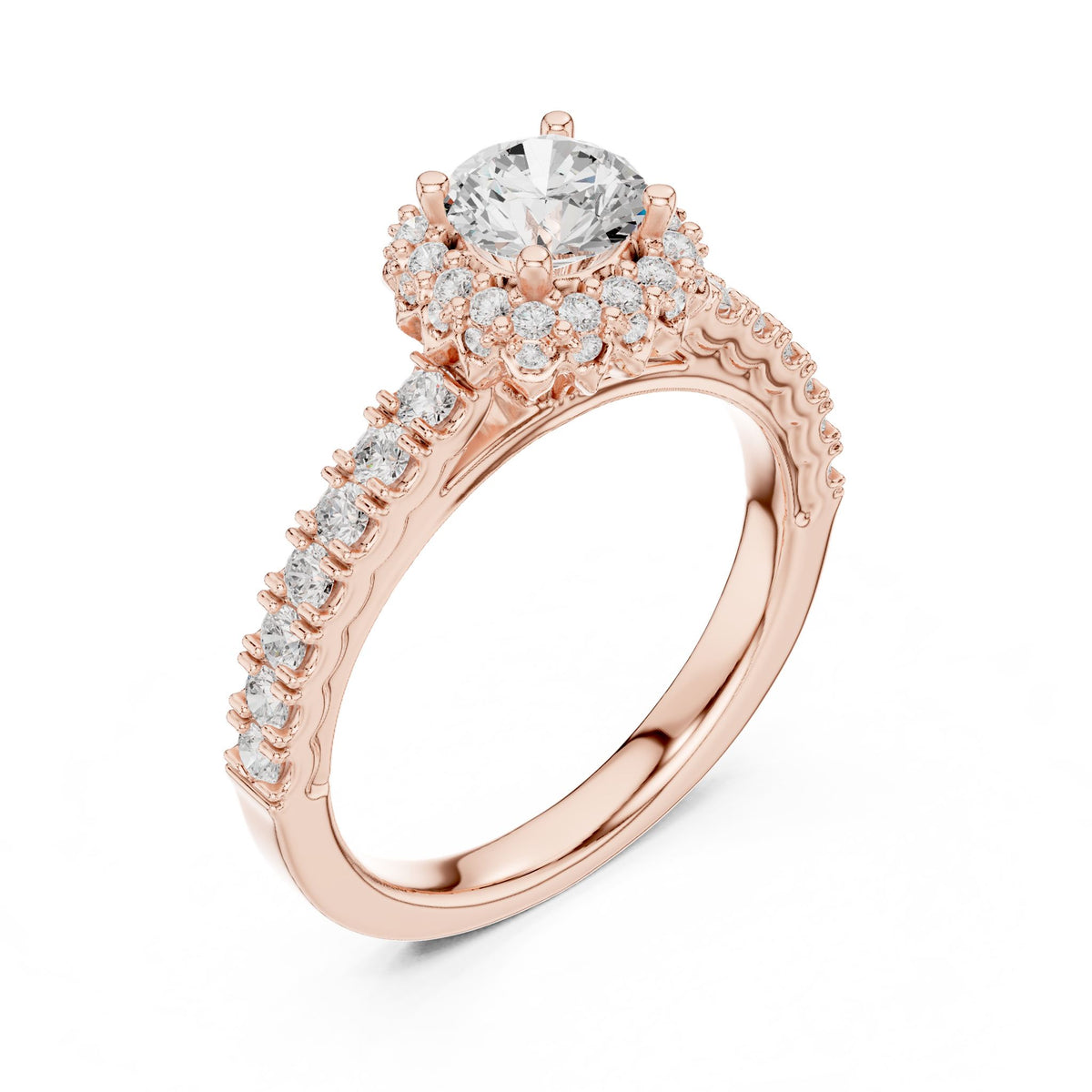 Round Halo Lab Grown Diamond Engagement Ring