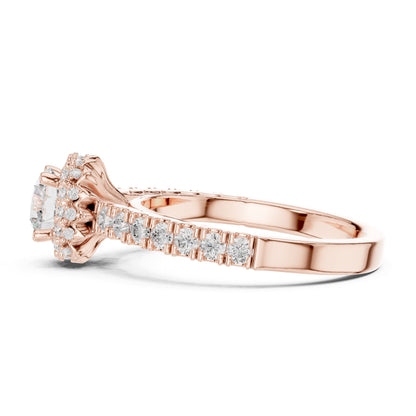 Round Halo Lab Grown Diamond Engagement Ring