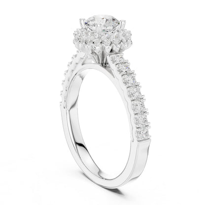 Round Halo Lab Grown Diamond Engagement Ring