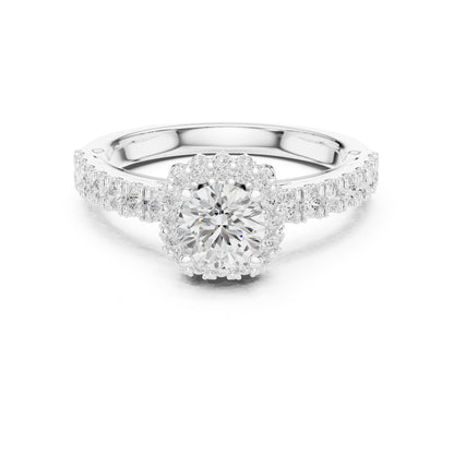 Round Halo Lab Grown Diamond Engagement Ring