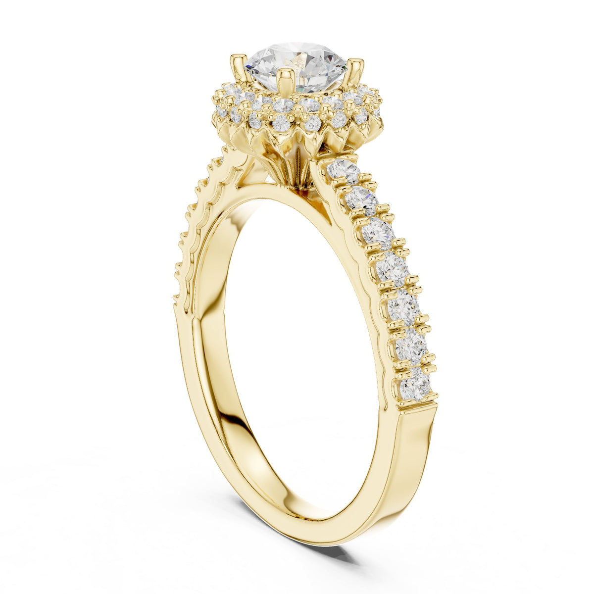 Round Halo Lab Grown Diamond Engagement Ring