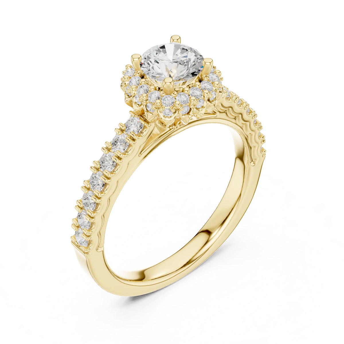 Round Halo Lab Grown Diamond Engagement Ring