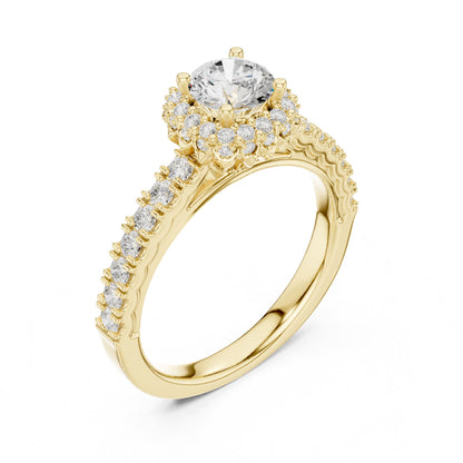 Round Halo Lab Grown Diamond Engagement Ring