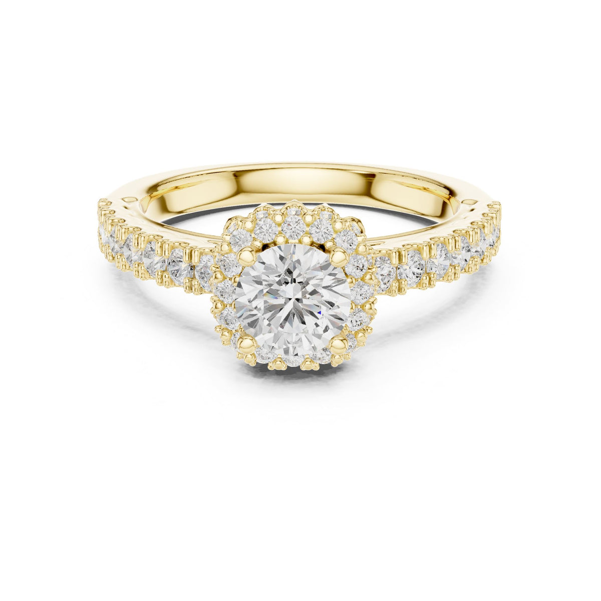 Round Halo Lab Grown Diamond Engagement Ring
