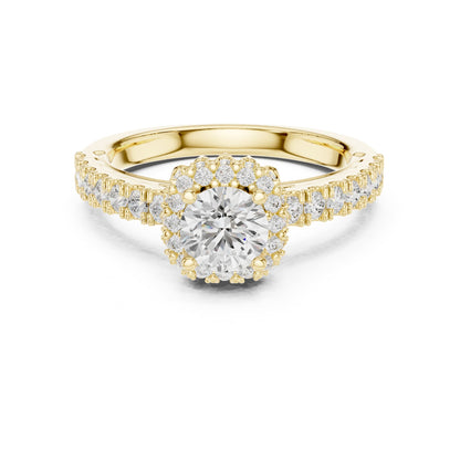 Round Halo Lab Grown Diamond Engagement Ring
