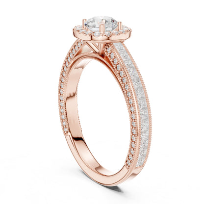 Round Halo Lab Grown Diamond Engagement Ring