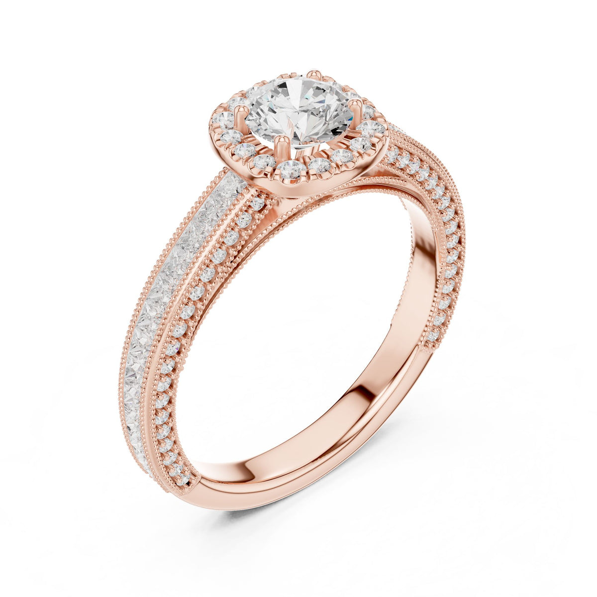 Round Halo Lab Grown Diamond Engagement Ring