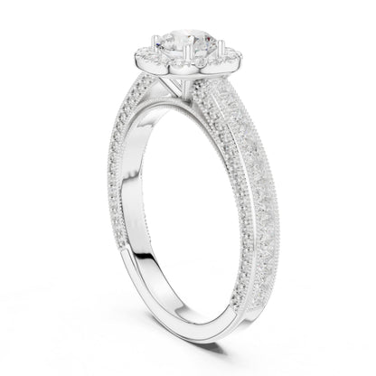 Round Halo Lab Grown Diamond Engagement Ring