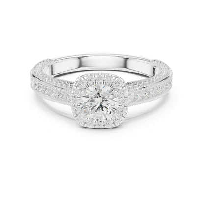 Round Halo Lab Grown Diamond Engagement Ring