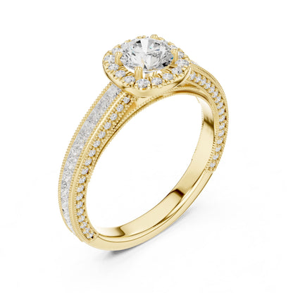 Round Halo Lab Grown Diamond Engagement Ring