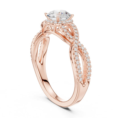 Round Halo Lab Grown Diamond Engagement Ring