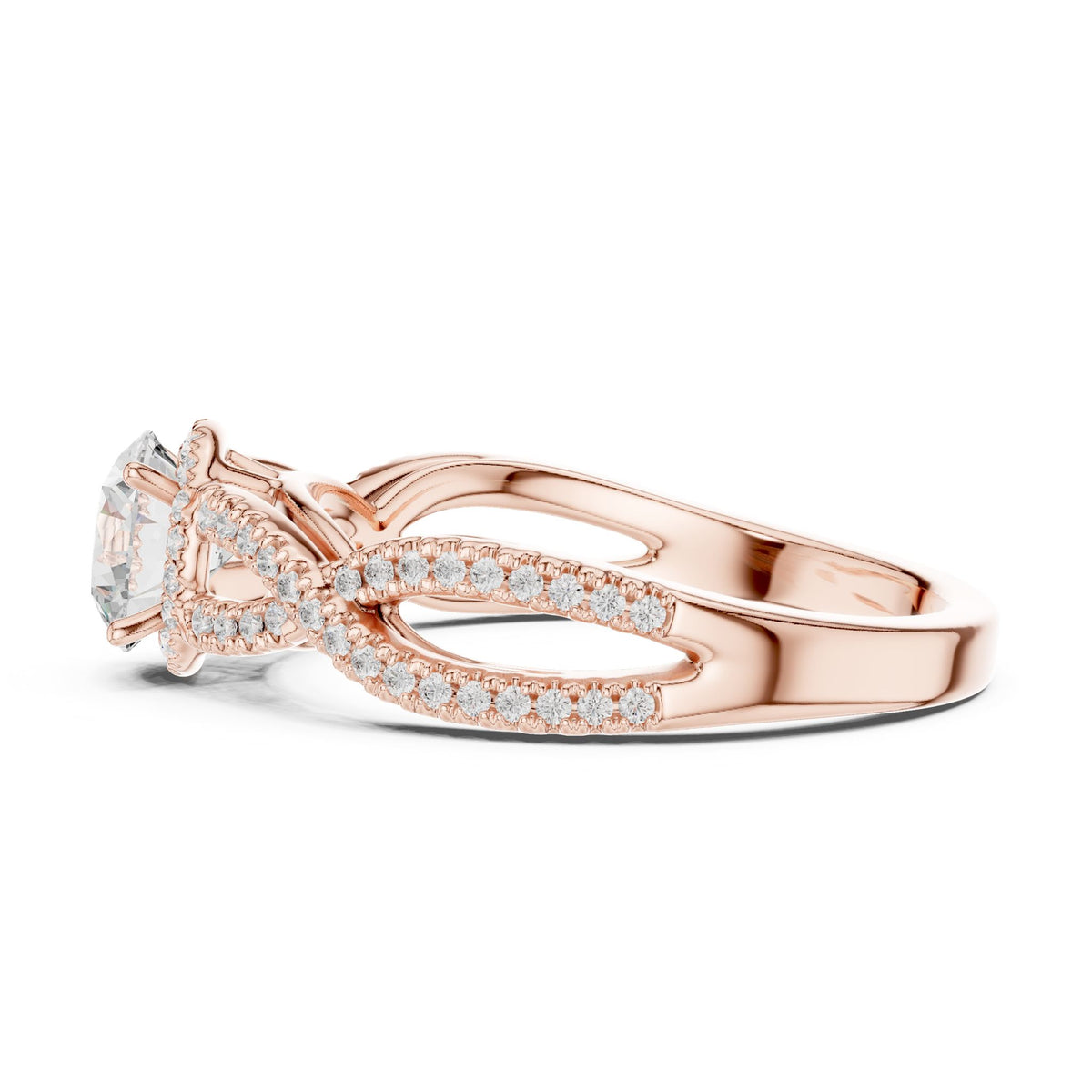 Round Halo Lab Grown Diamond Engagement Ring