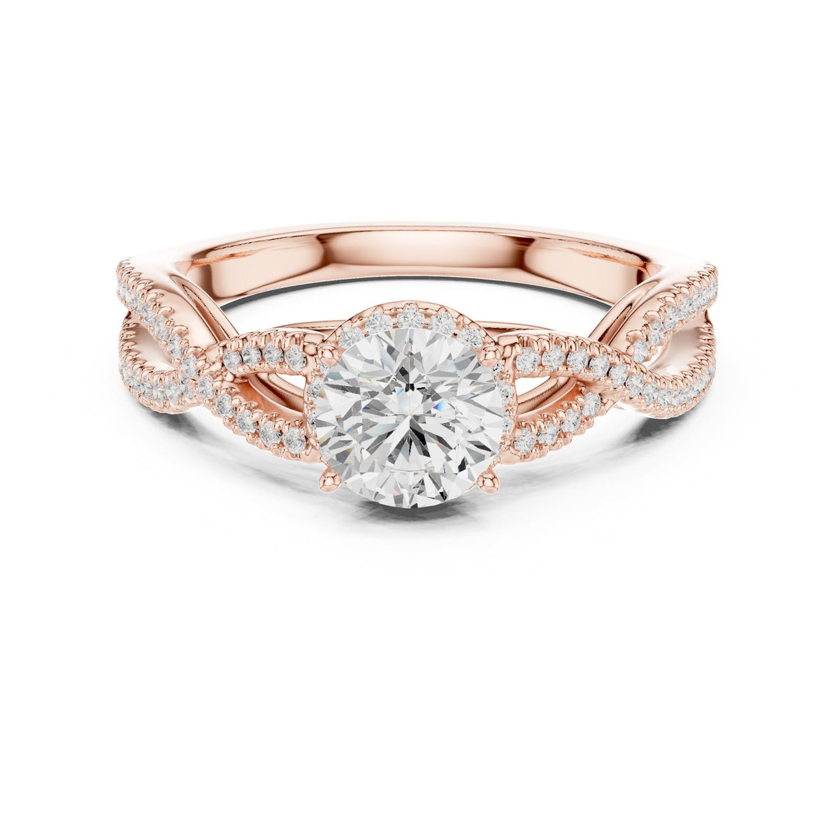 Round Halo Lab Grown Diamond Engagement Ring