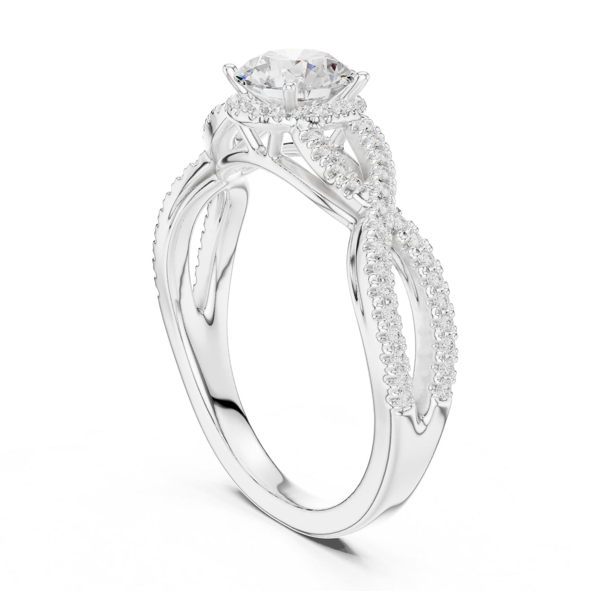Round Halo Lab Grown Diamond Engagement Ring