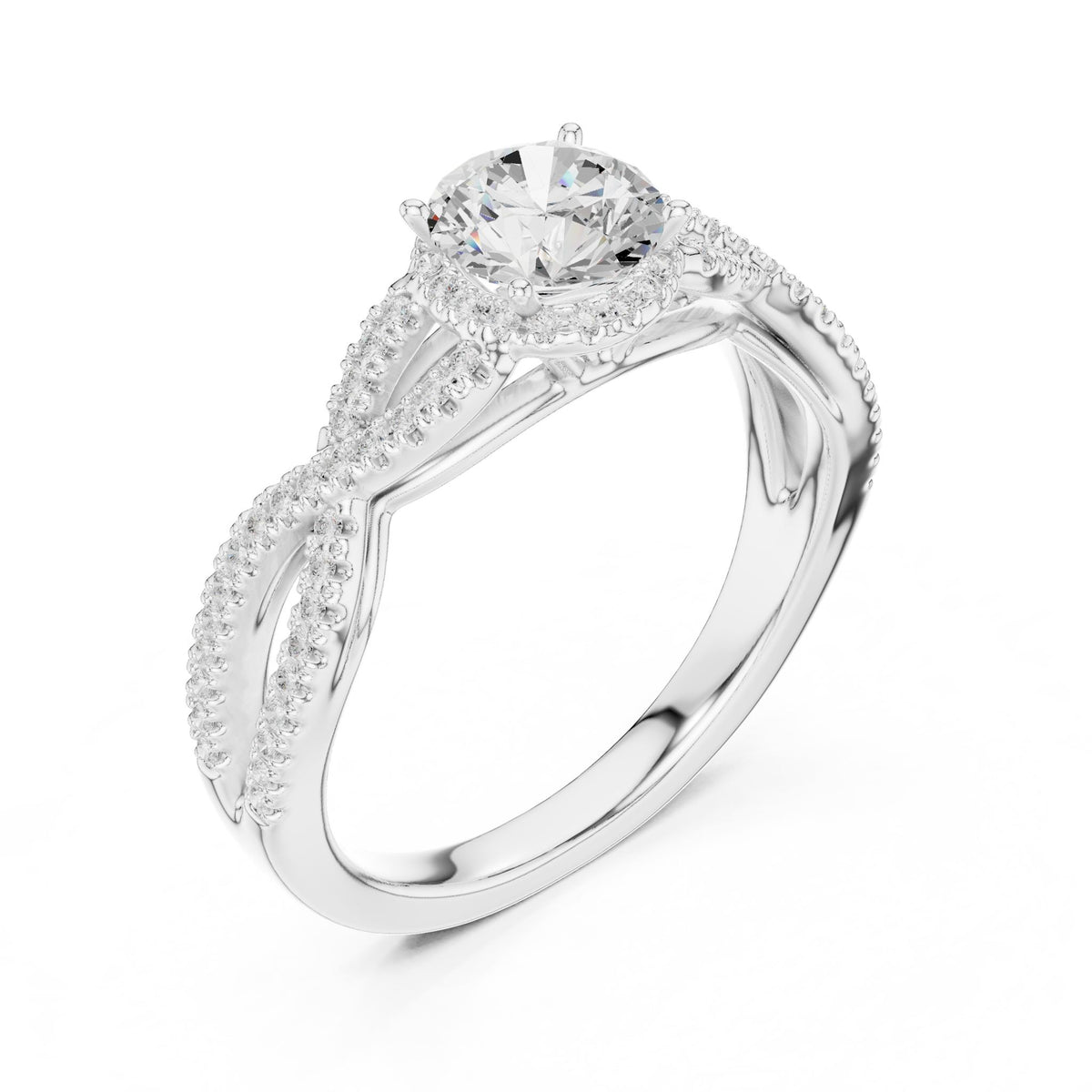 Round Halo Lab Grown Diamond Engagement Ring