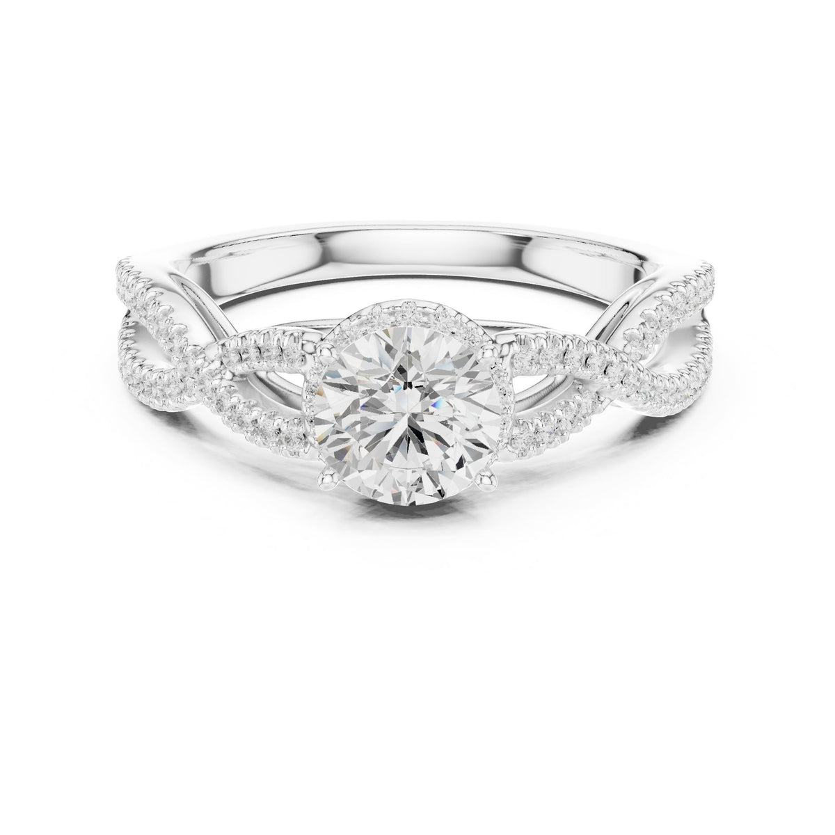 Round Halo Lab Grown Diamond Engagement Ring
