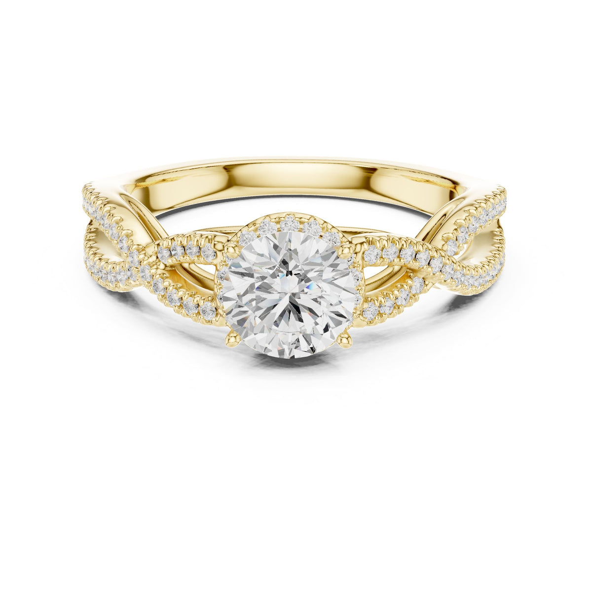 Round Halo Lab Grown Diamond Engagement Ring