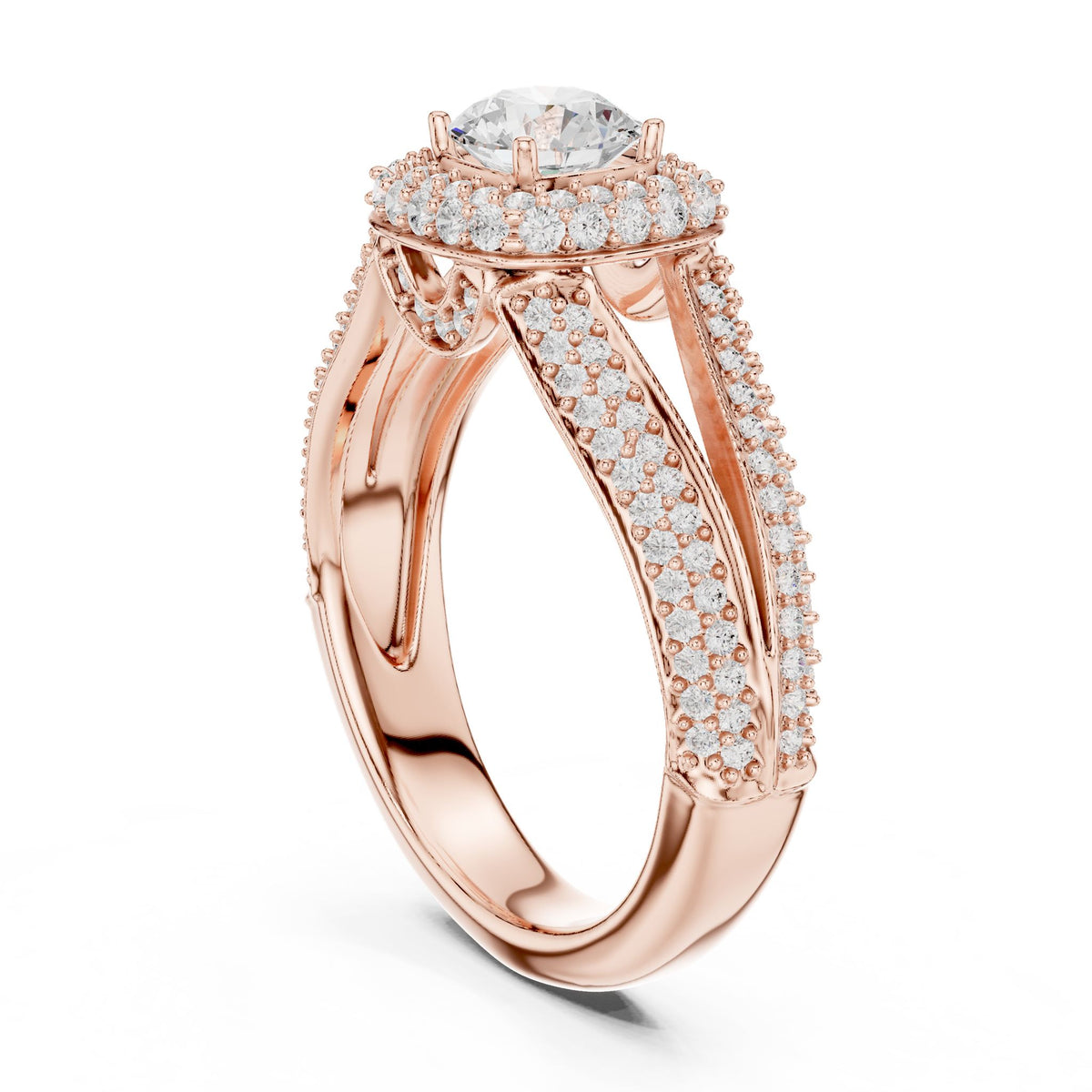 Round Halo Lab Grown Diamond Engagement Ring